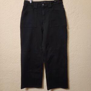 NWOT Jones New York Lexington Wide Leg Crop Black Pants Sz 10